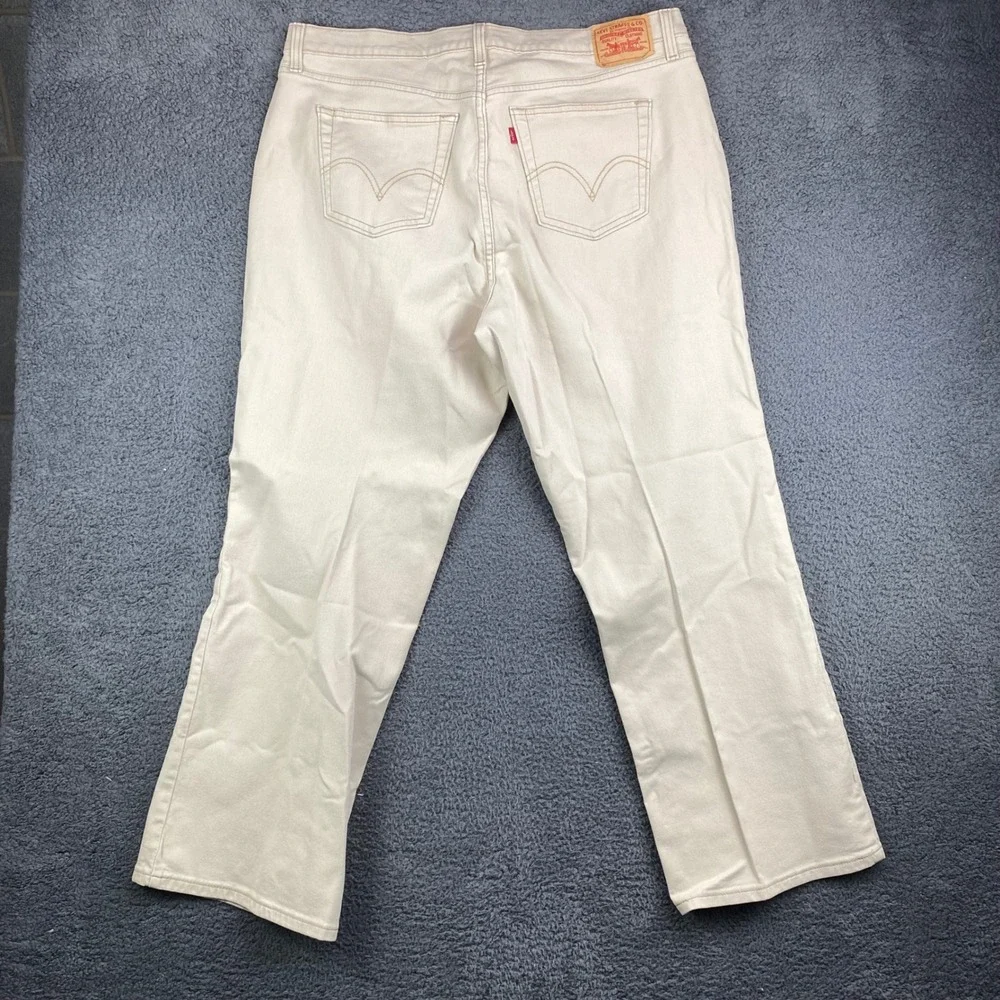 Levi's 550‎ Relaxed Boot Cut Khaki Tan Beige Cotton Blend Jeans Women Size 20M